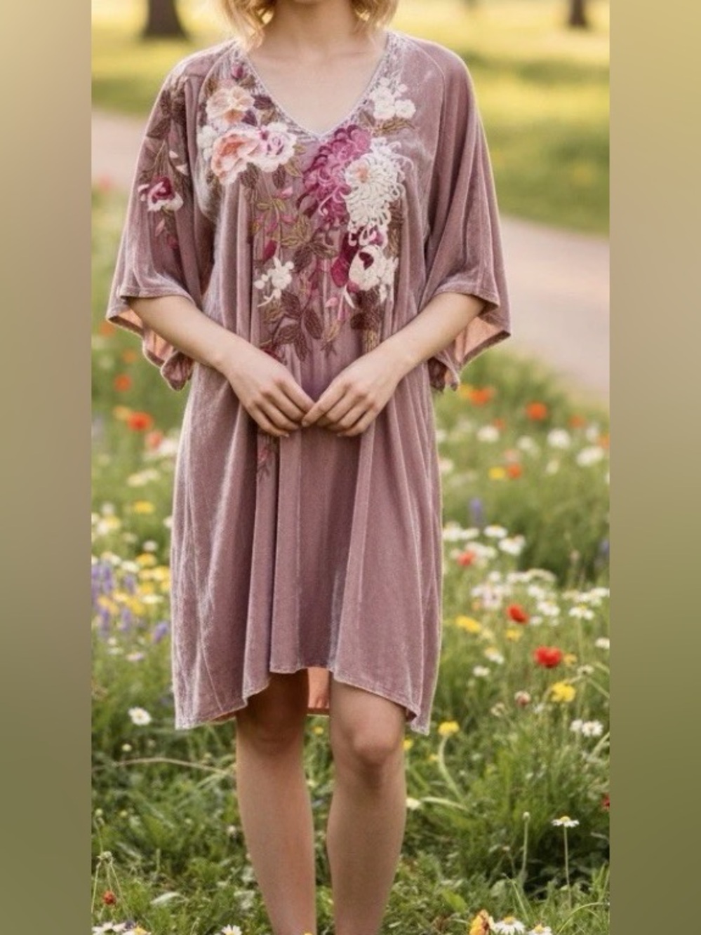 Johnny Was “Chrys Velvet Kimono Dress”. New with tags.